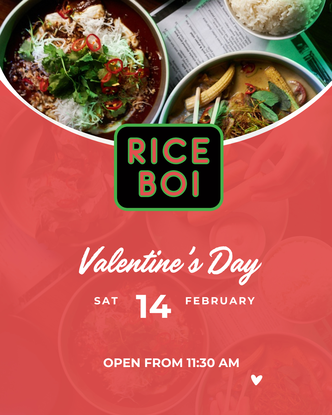 Riceboi - VALENTINE’S DAY AT RICE BOI // Lunch, dinner or... | Facebook