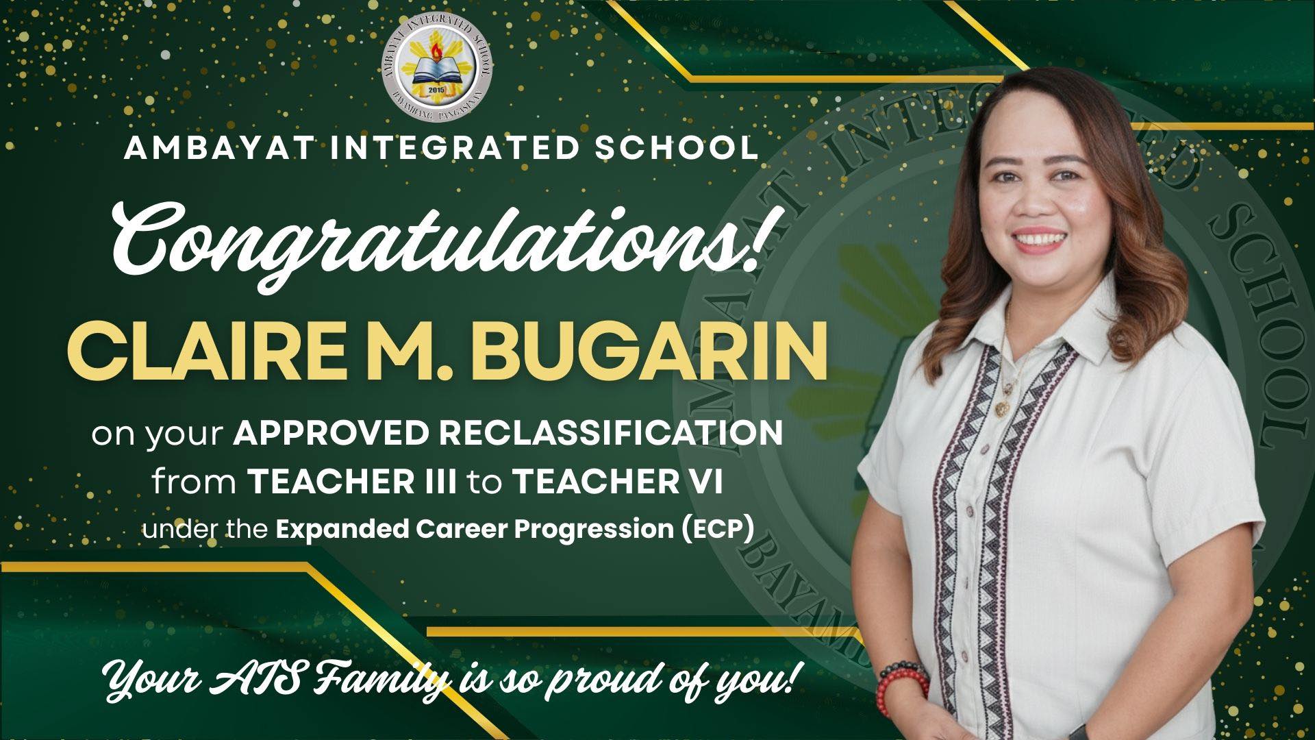 Congratulations, Ma’am... - DepEd Tayo Ambayat I/S 500374 | Facebook