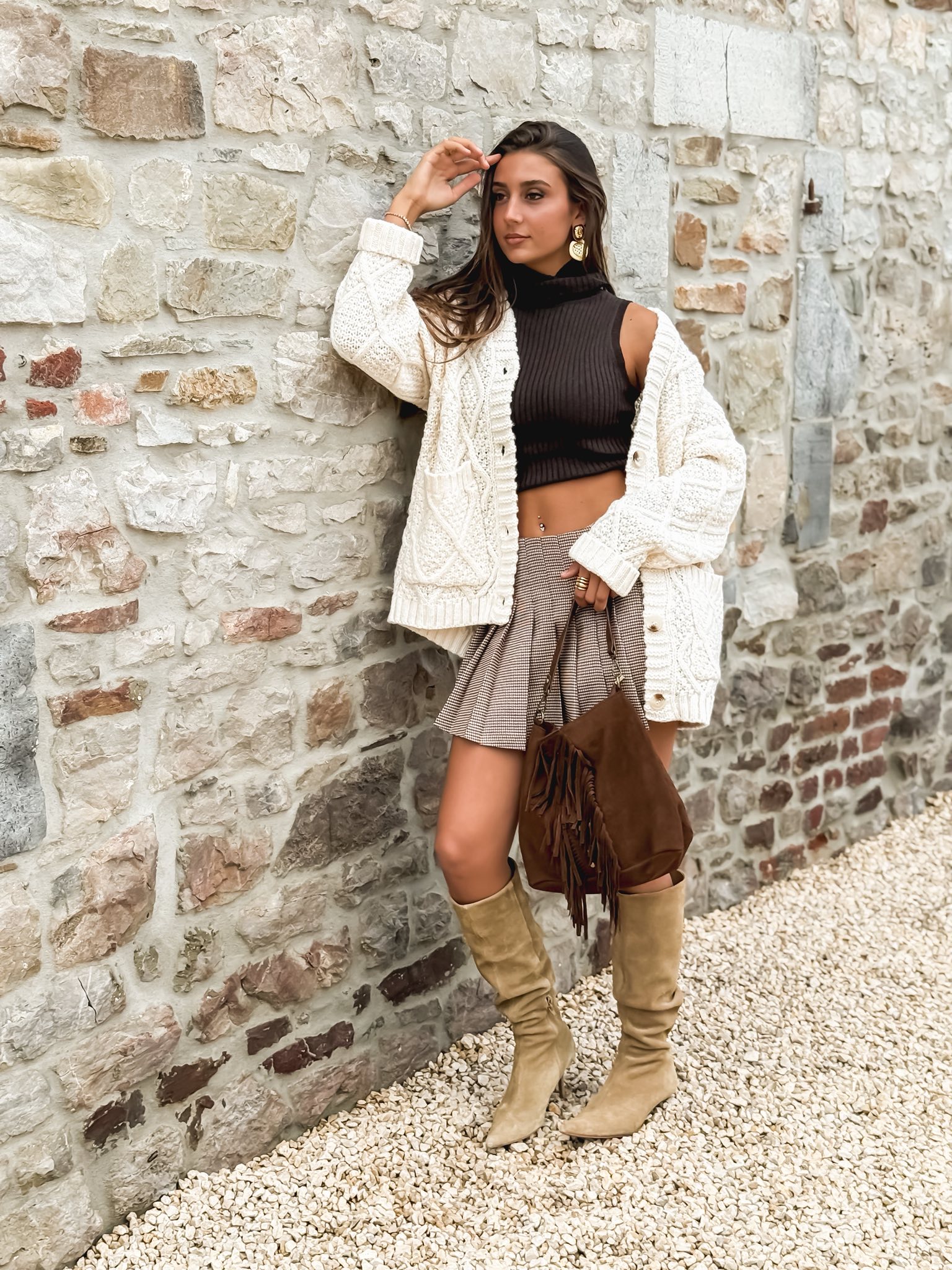 Gilet Long Asymétrique Chacok Modèle Luciole - Taille Unique, Noir, Acrylique, Occasion Excellent état