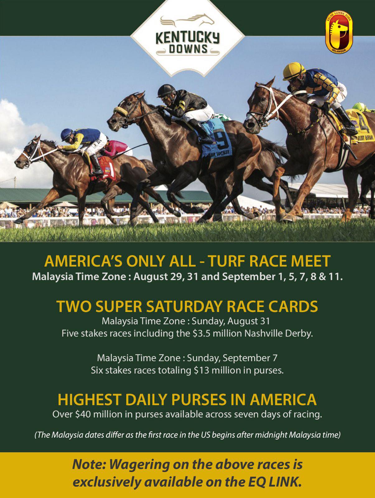 EQ - 🏇 Kentucky Downs is here! America’s only all-turf race meet is now ...