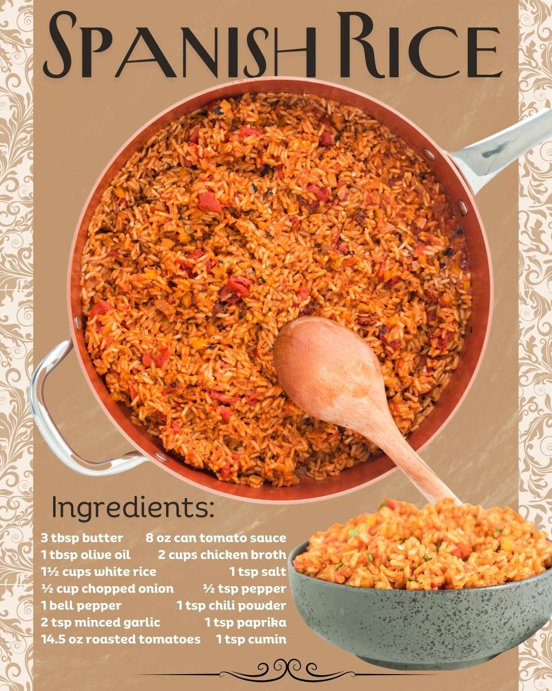 Princess - SPANISH RICE 🇪🇸🇪🇸 🍚 3 tbsp butter 🍚 1 tbsp olive oil 🍚 1½ ...