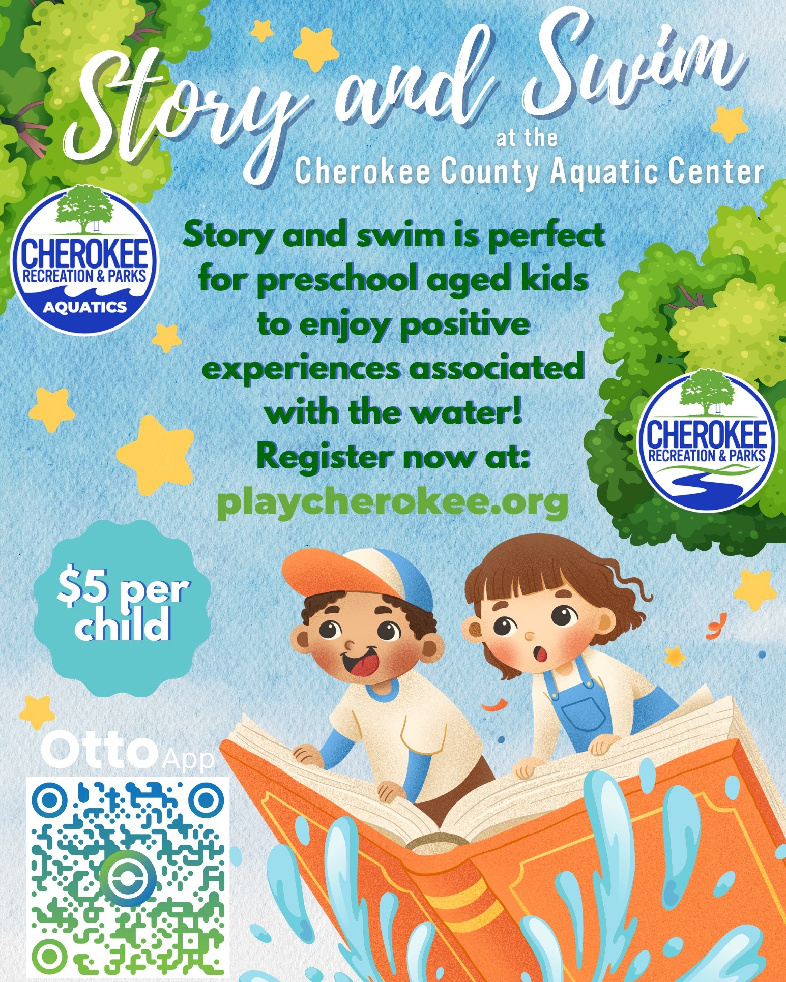 Cherokee - 🌟 Story and Swim is back! 🌊📚 Preschool-aged kids can enjoy ...