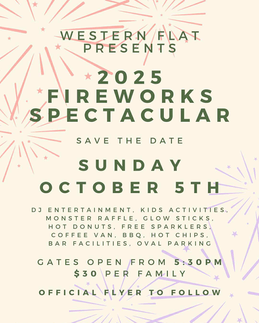 What's - The countdown is on! 🎆 Get ready for the Western Flat Firework ...