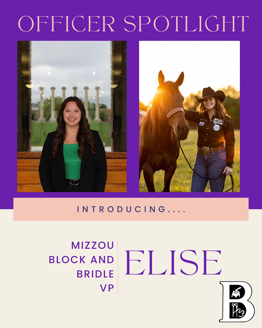Mizzou - Meet your 2025-2026 B&B Executive Team! Meet Elise! Elise is a ...