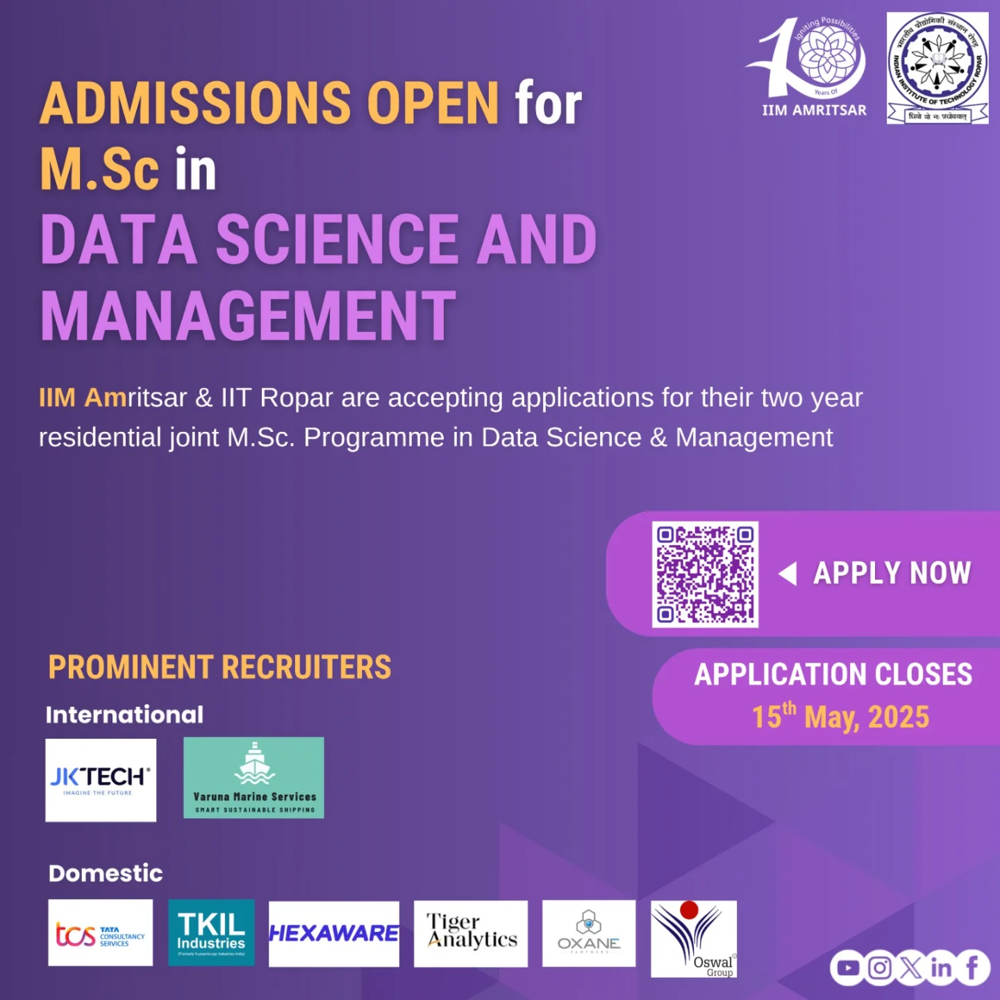 IIM - 📢 Admissions are now open for the 2025–2027 batch of the Data ...