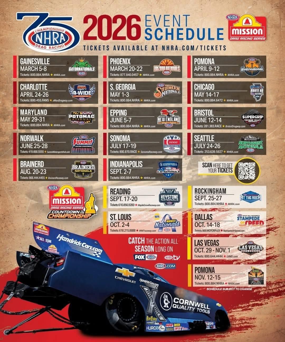 FloDragRacing - The NHRA schedule is complete and released! The ...