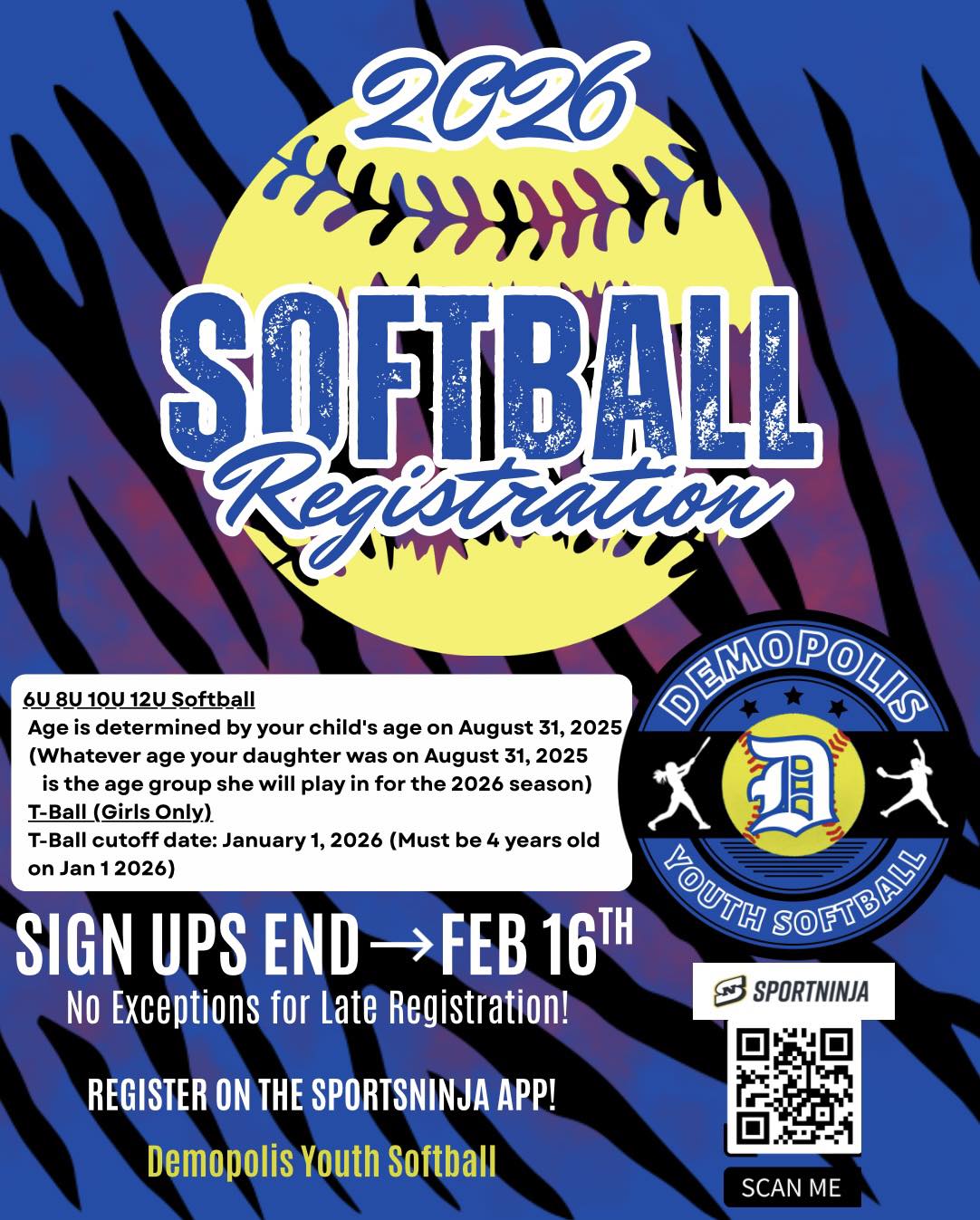 Demopolis - 🥎Demopolis Youth Softball - 2026 Registration We're excited ...