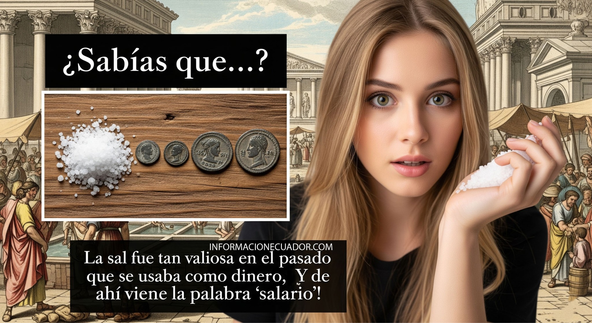Información - En la antigua Roma, la sal era un bien muy valioso, casi ...