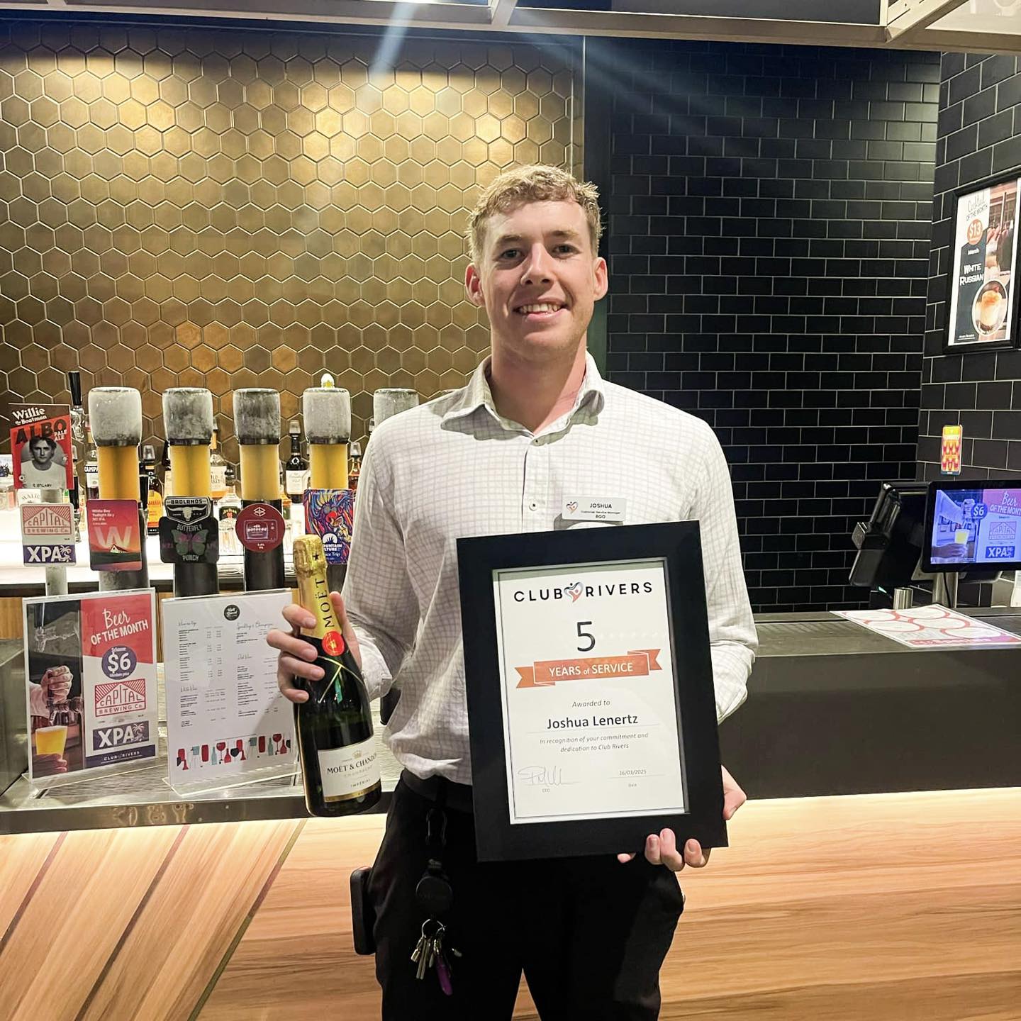 Club - Congratulations to Josh for 5 years of dedicated service to Club ...