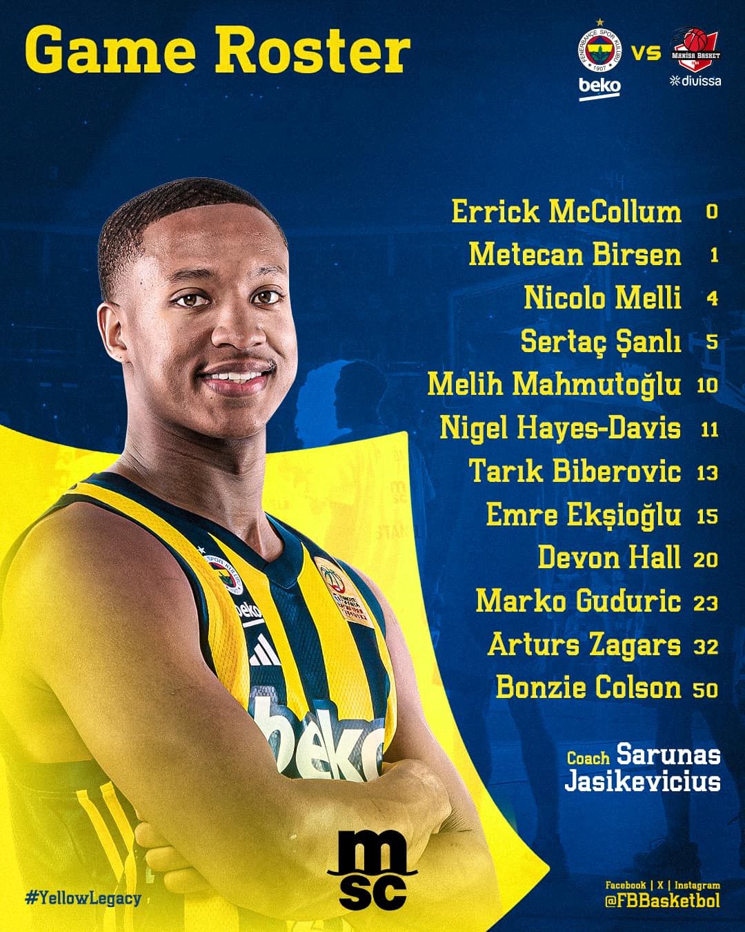 Fenerbahçe Beko - 📋 MSC Mediterranean Shipping Co ile maç... | Facebook
