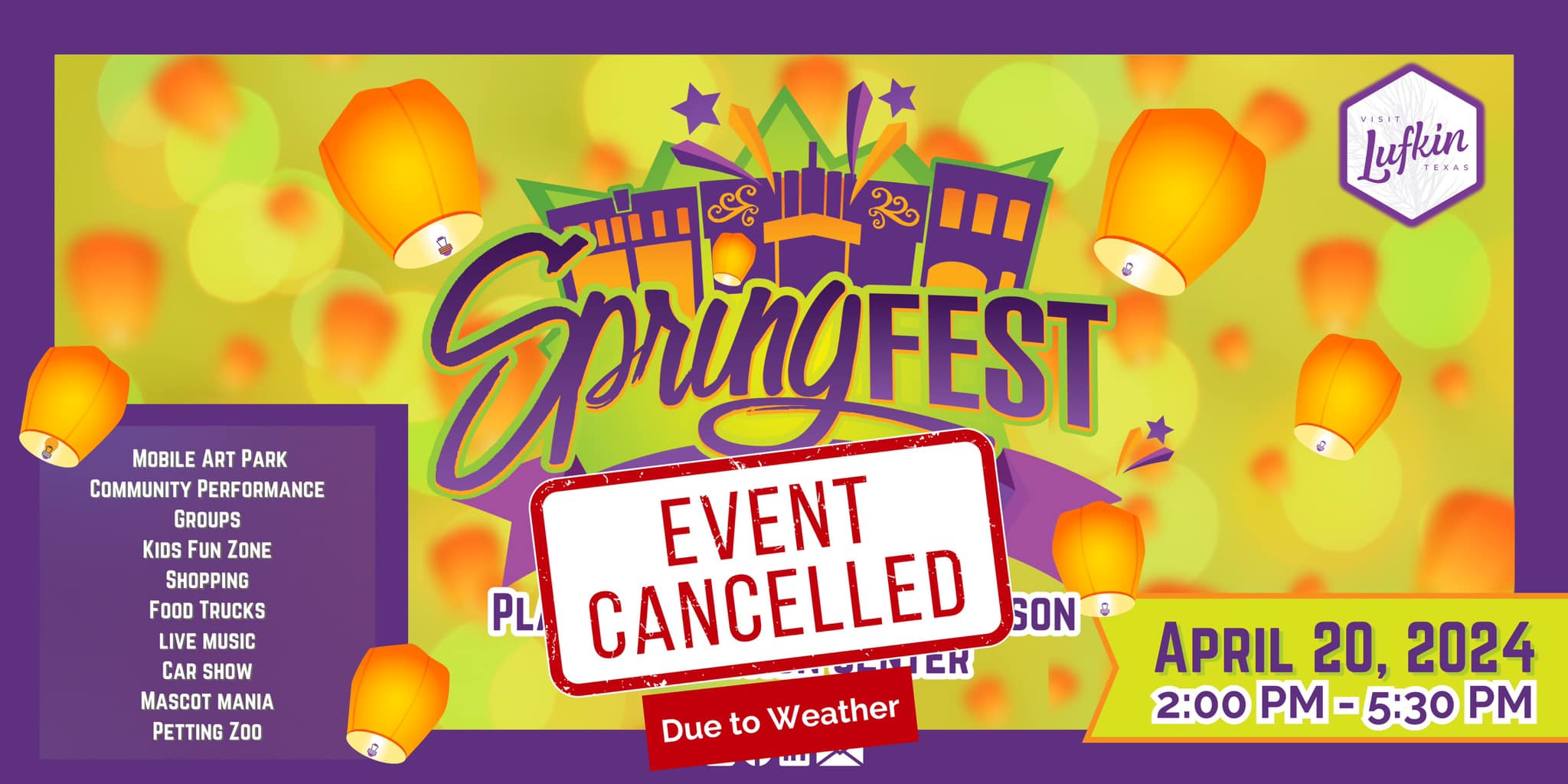 City - SPRINGFEST CANCELLED: It is with heavy hearts that we announce ...