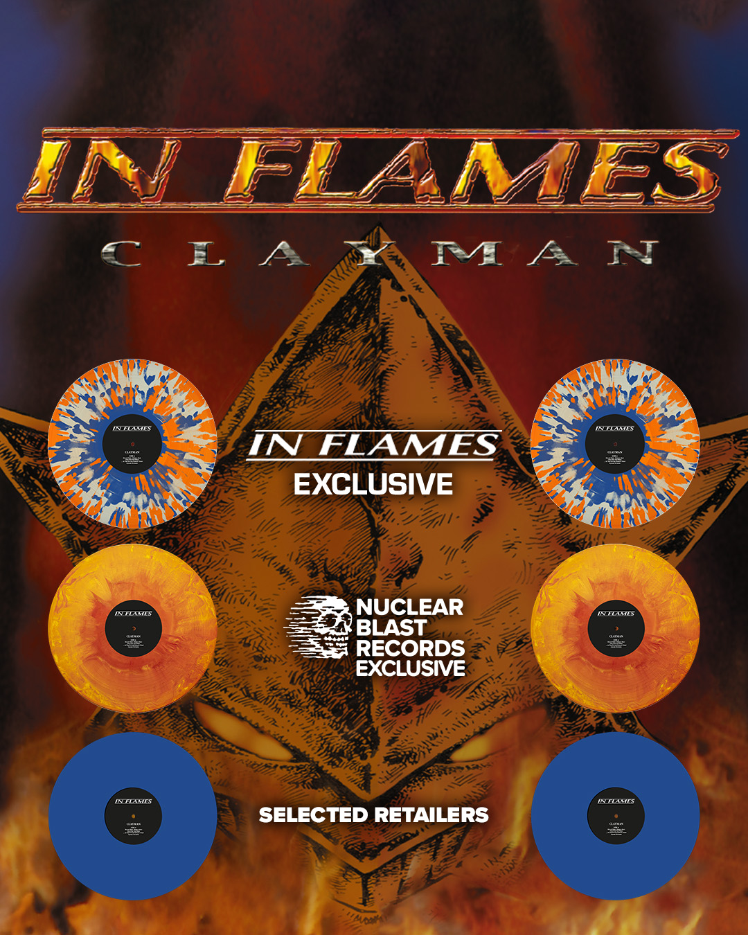 IN FLAMES 11-disk set CLAYMAN等 Various colour variants of Clayman by In Flames now available for