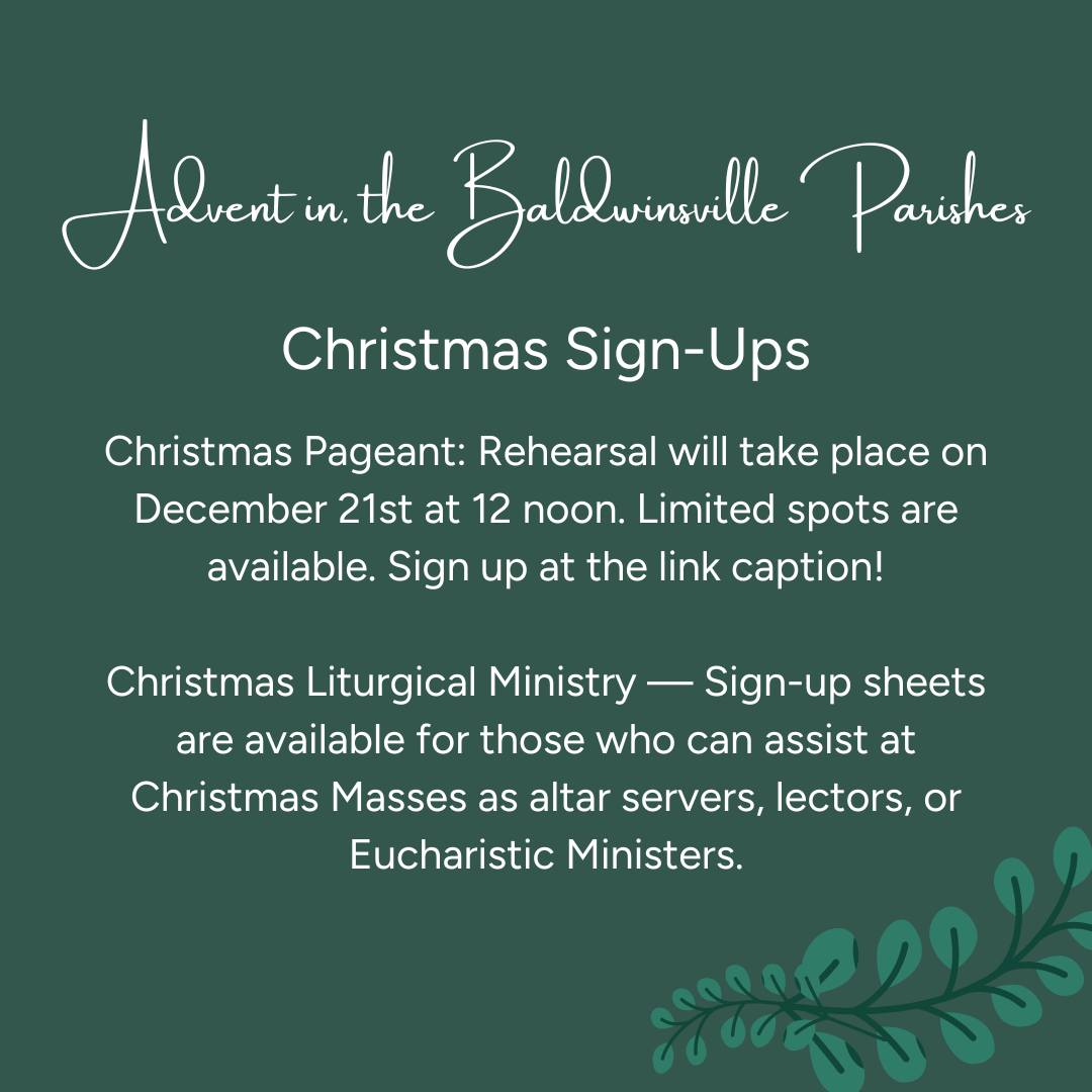 St. - Christmas Pageant sign-up: https://stelizabethbville.breezechms ...