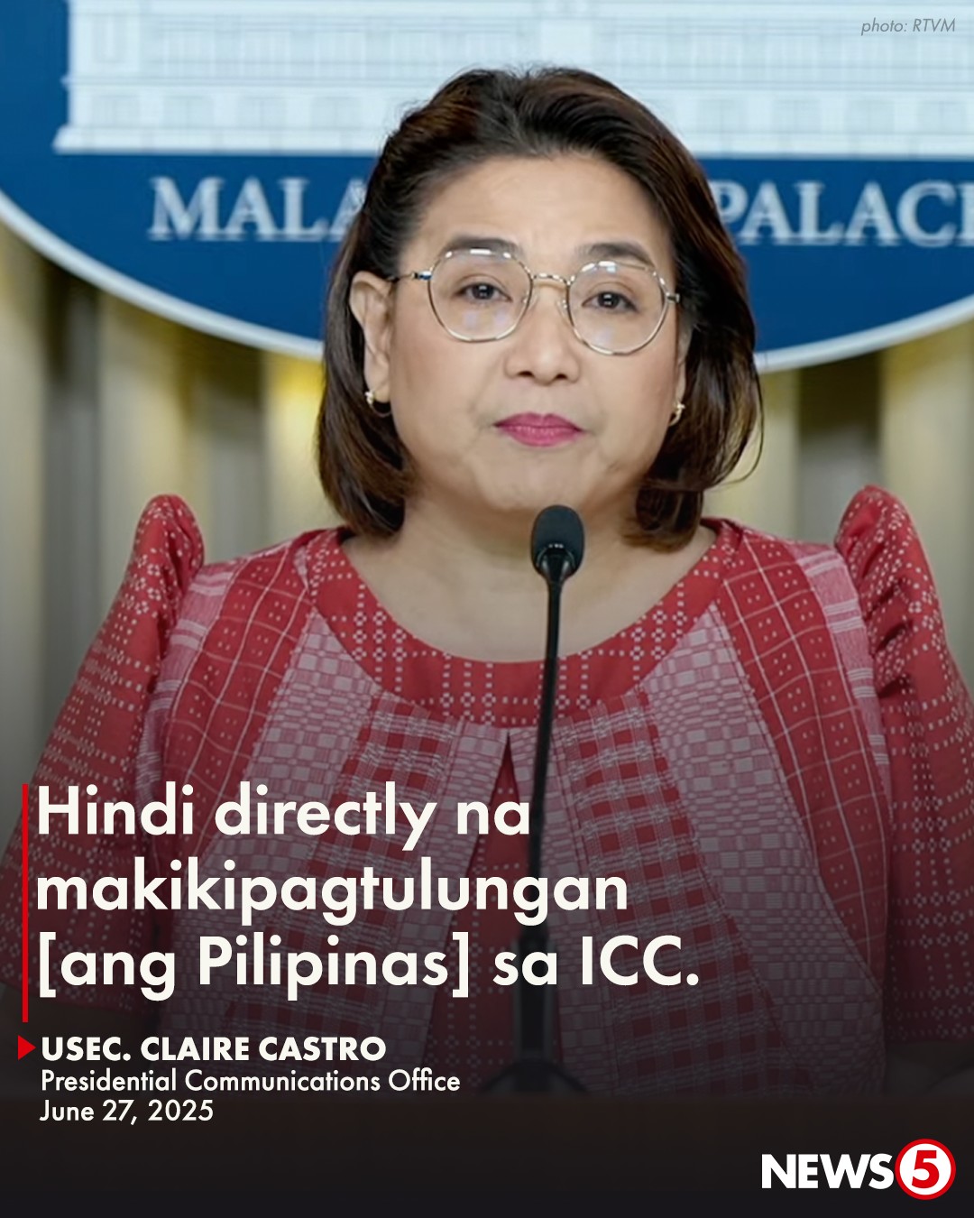 News5 - TULONG PARA SA MGA TETESTIGO SA ICC Kinumpirma ni... | Facebook
