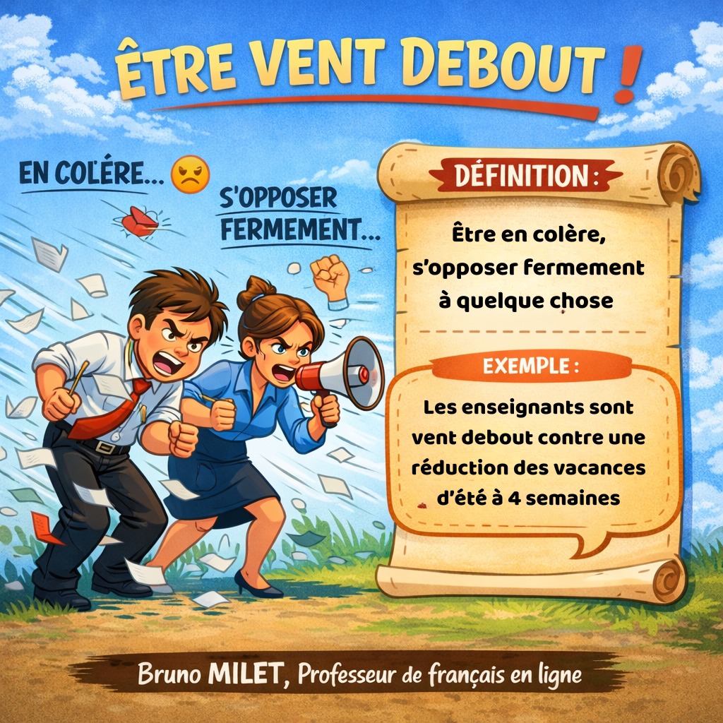 Cours - ) 🗣️ Expression du jour : “Être vent debout” Une expression ...