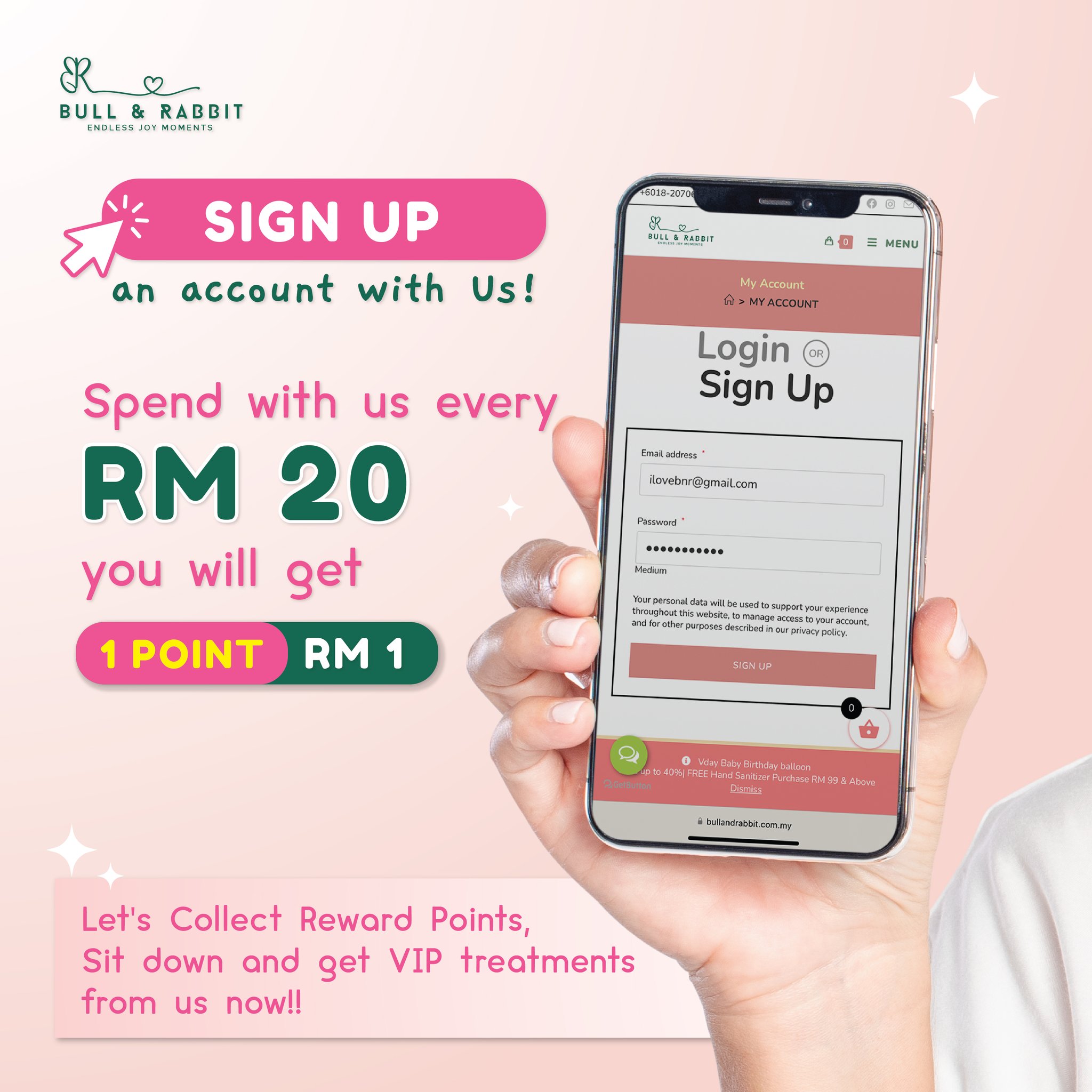 Bull & Rabbit - Hey! Sign up with us, and we'll reward you...