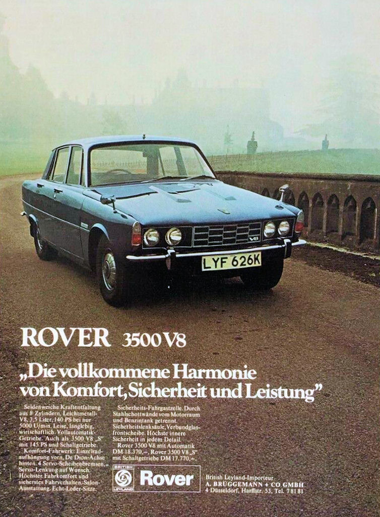 PurrrAvengers - Rover 100 Years 1972 German advert Rover 3500 V8 (Spen ...