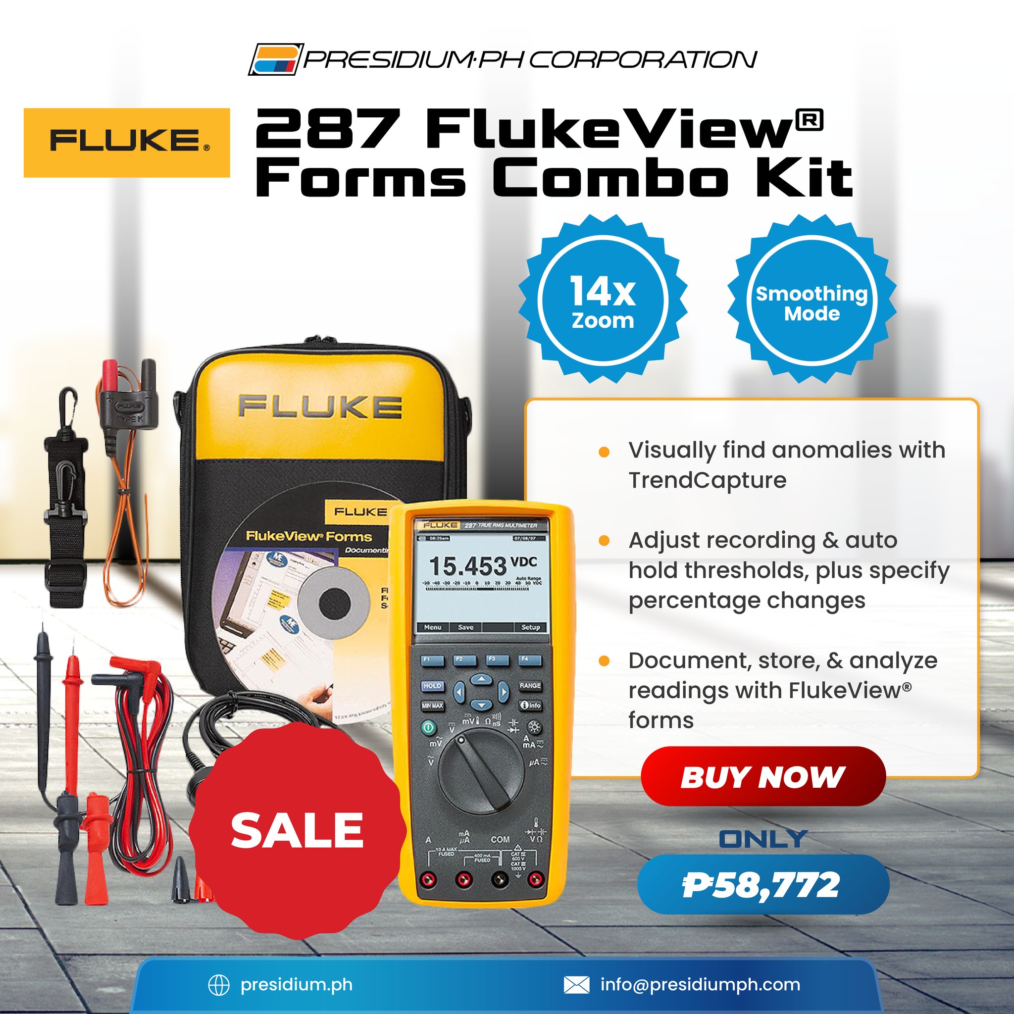 Presidium.ph Corporation - FLUKE 376 TRUE-RMS AC/DC CLAMP METER WITH ...