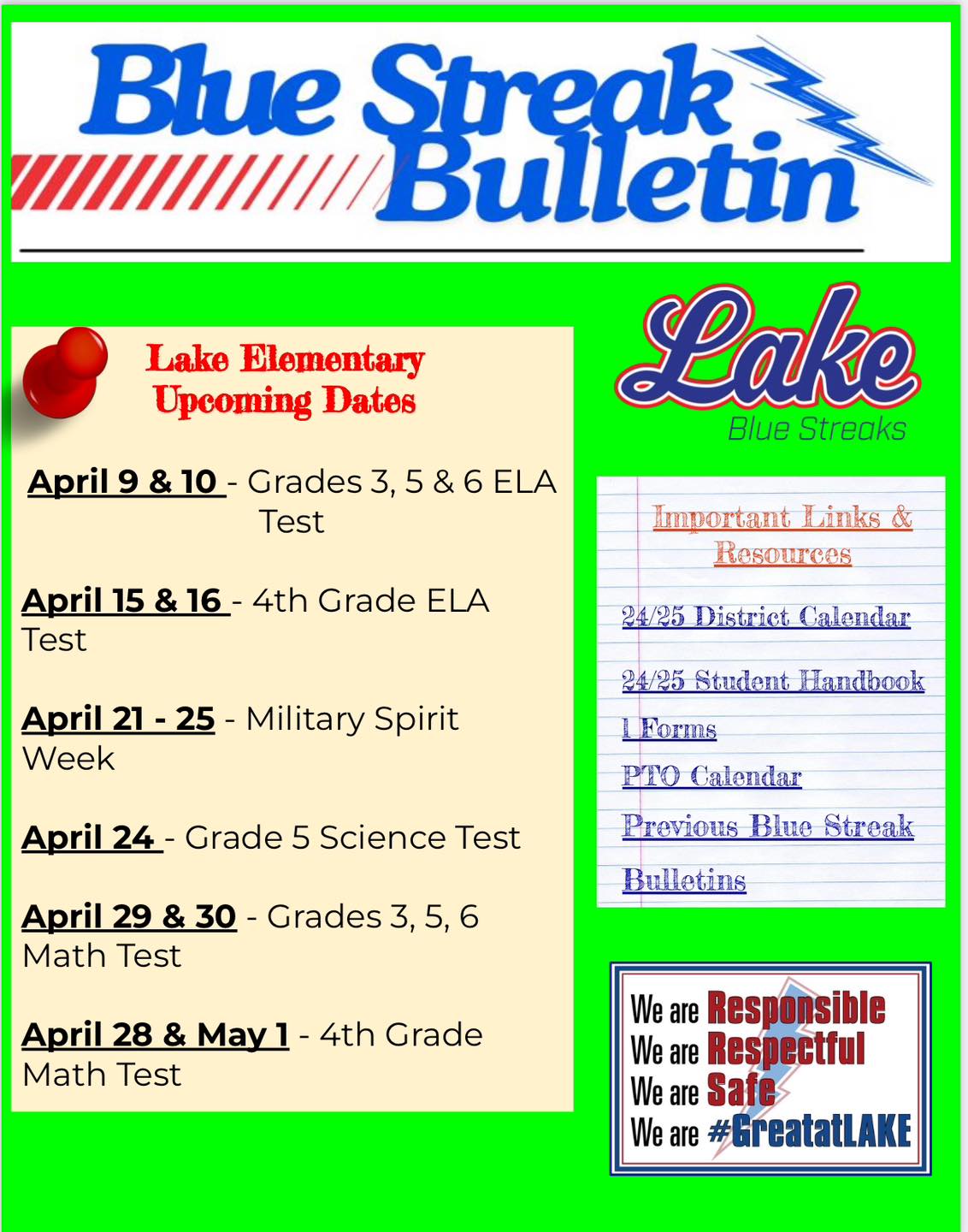Lake - Be sure to check out this week’s Blue Streak Bulletin! https ...