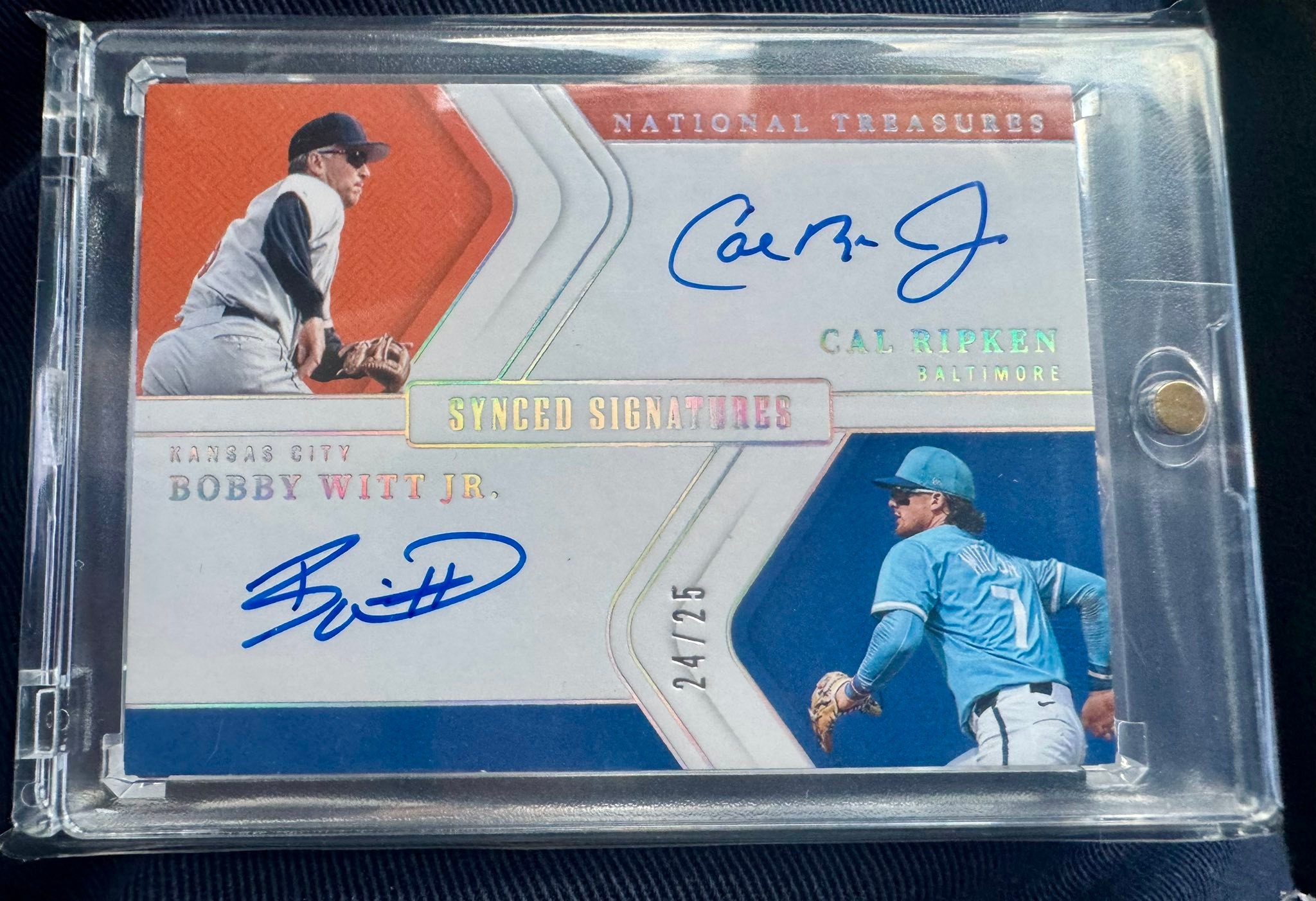 25 National Treasures Bobby Witt Jr/Cal Ripken Jr synced 