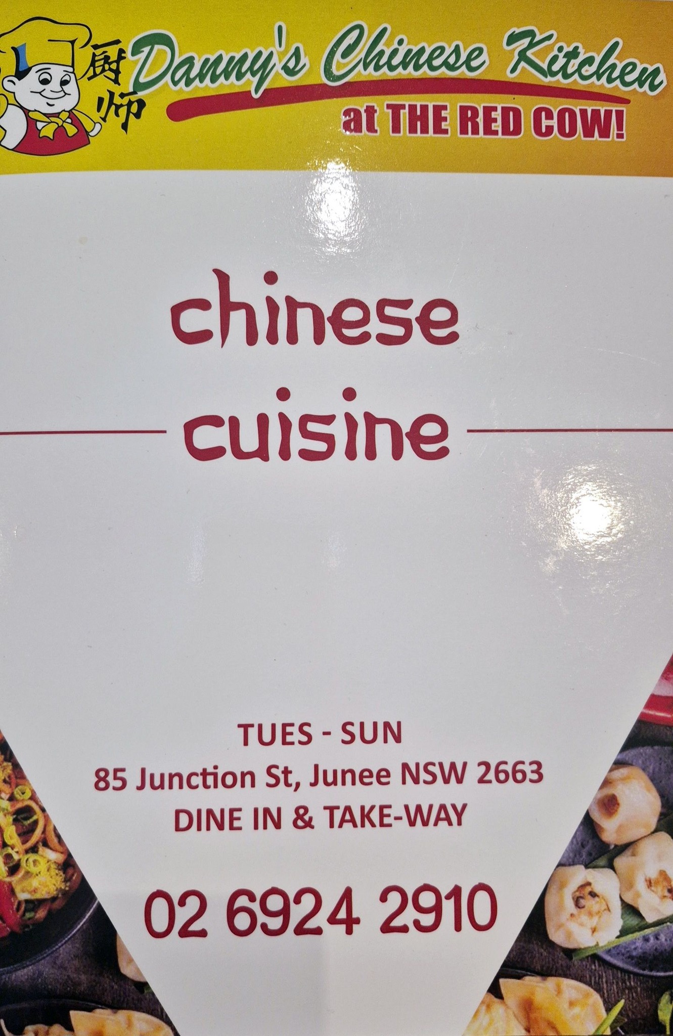 Red Cow Hotel - Dine in menu Tuesday-Sunday Lunch 12-2pm...