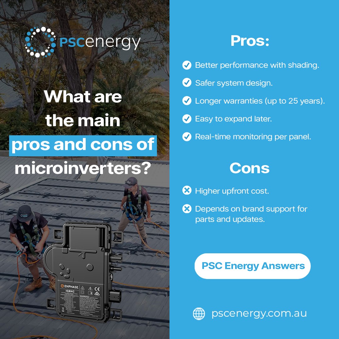 PSC - ⚡ What are the pros and cons of microinverters? Pros: ☑️ Better ...