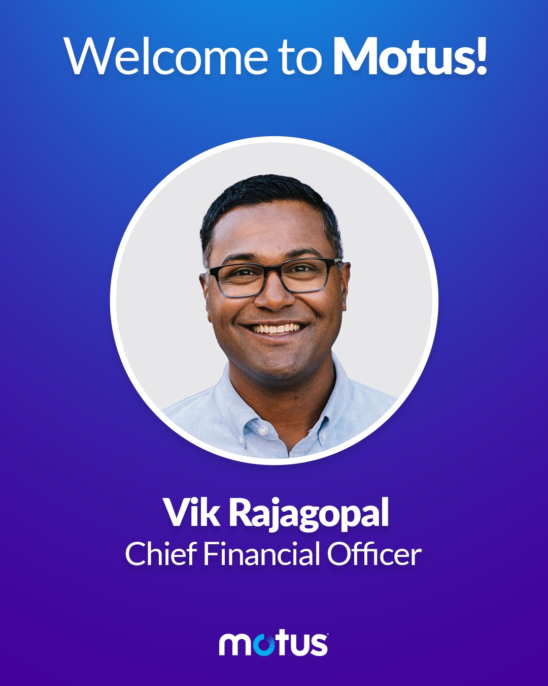 Motus - We're excited to welcome Vik Rajagopal to the Motus team as our ...