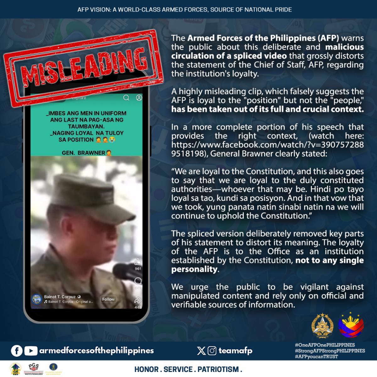Armed - The Armed Forces of the Philippines (AFP) warns the public ...