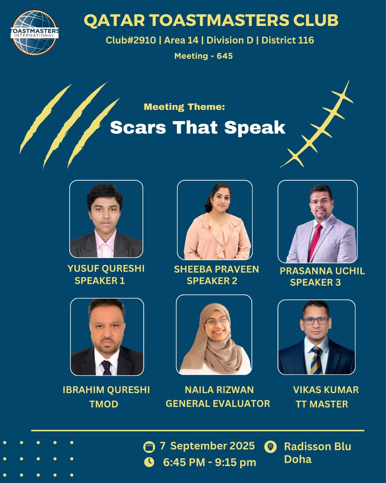 Qatar - #newmeeting This week, we meet with a very novel theme “Scars ...