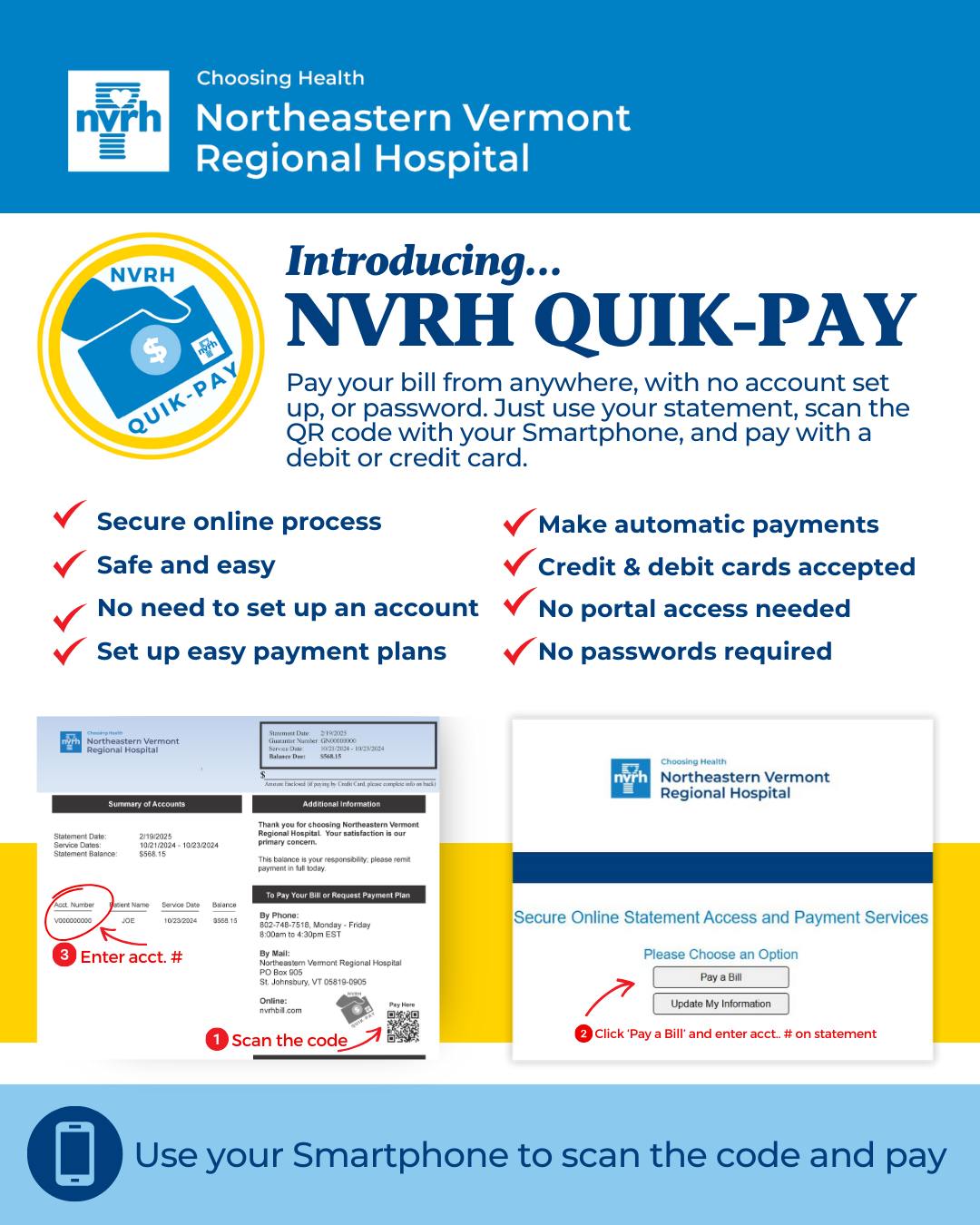 NVRH - Introducing... QUIK-PAY a new, easy way to pay your NVRH bill ...