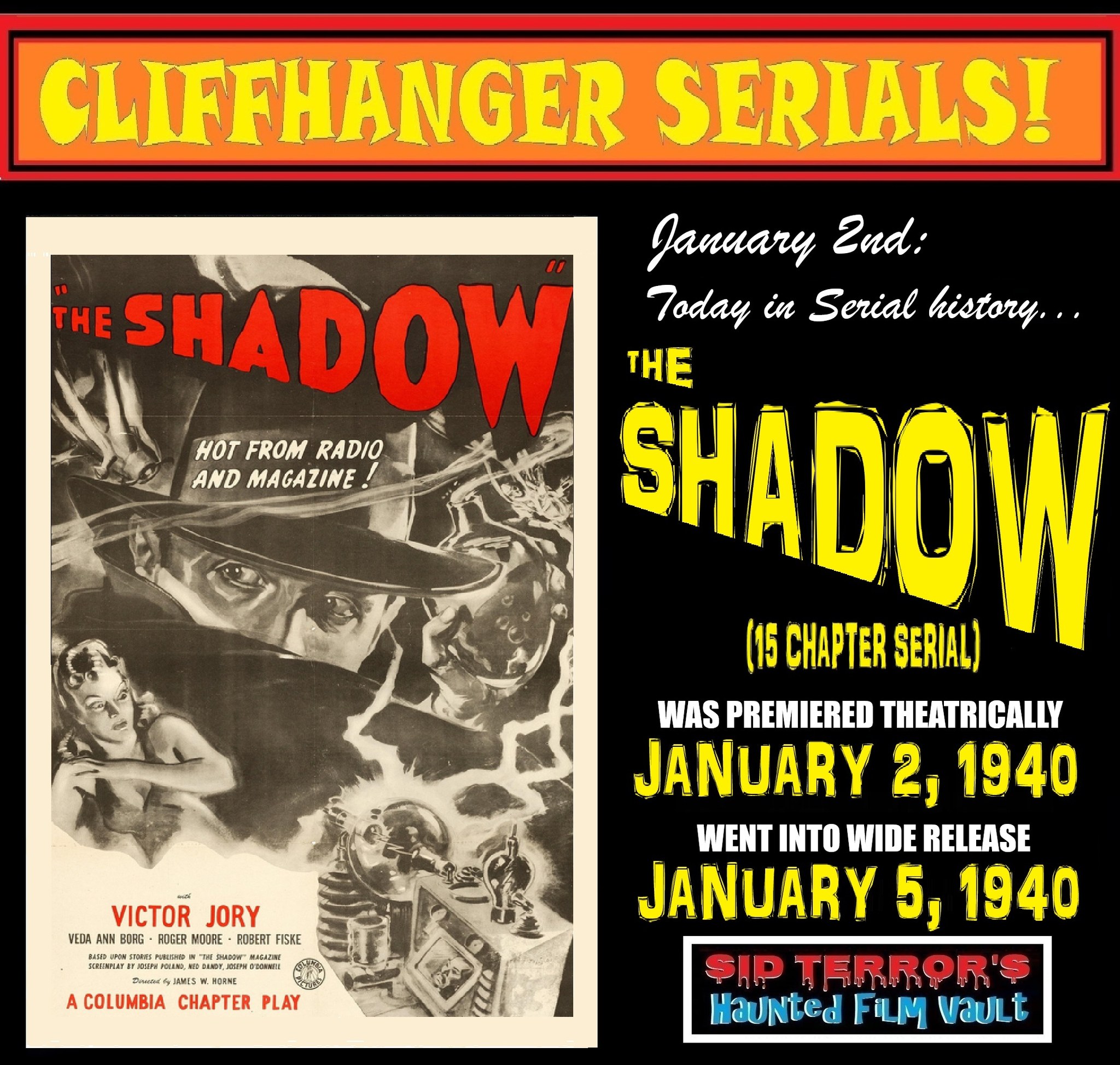 Sid - JANUARY 2ND: Today in Cliffhanger Serial history is the ...