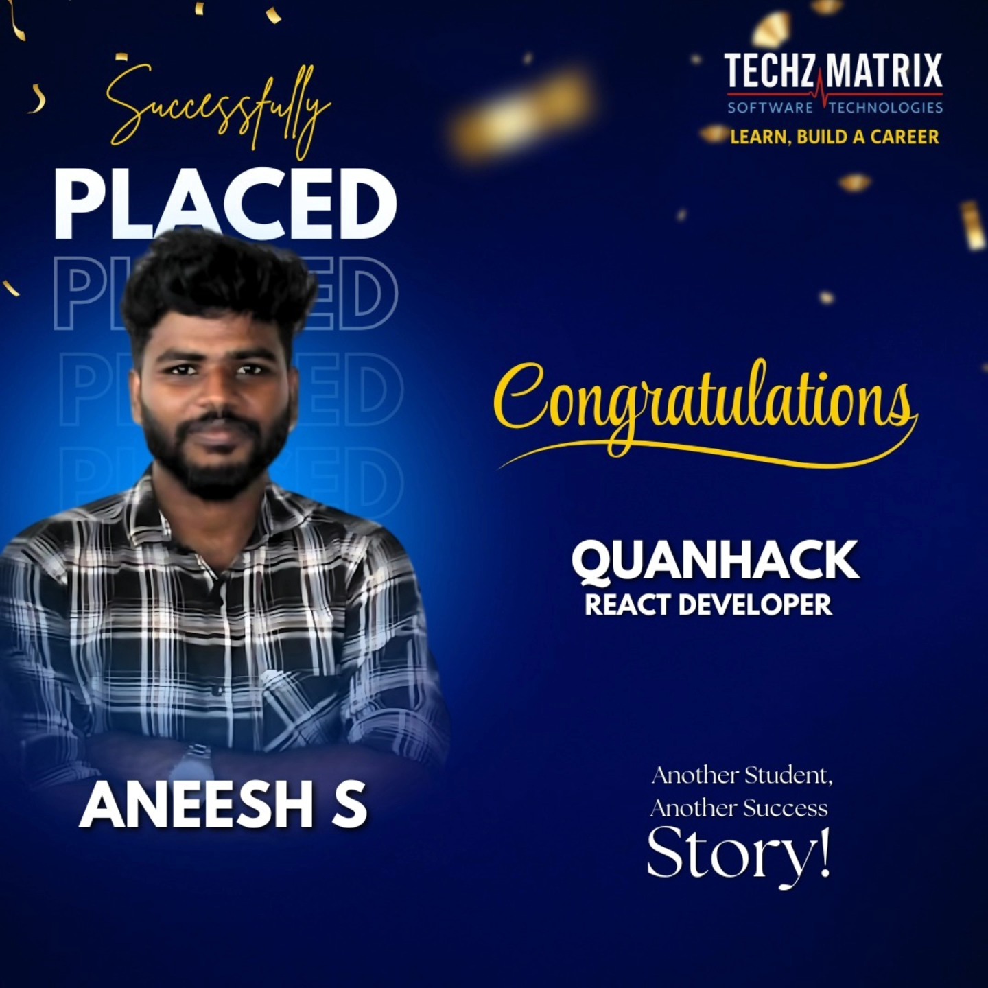 Techzmatrix - Congratulations Aneesh S! We are thrilled to announce ...
