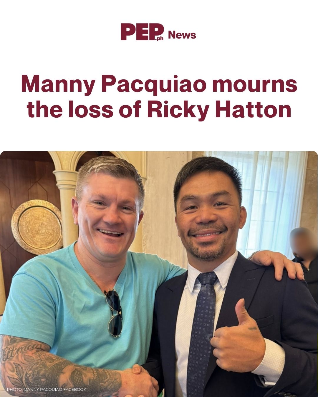 pep.ph - Manny Pacquiao on Ricky Hatton's death: 
