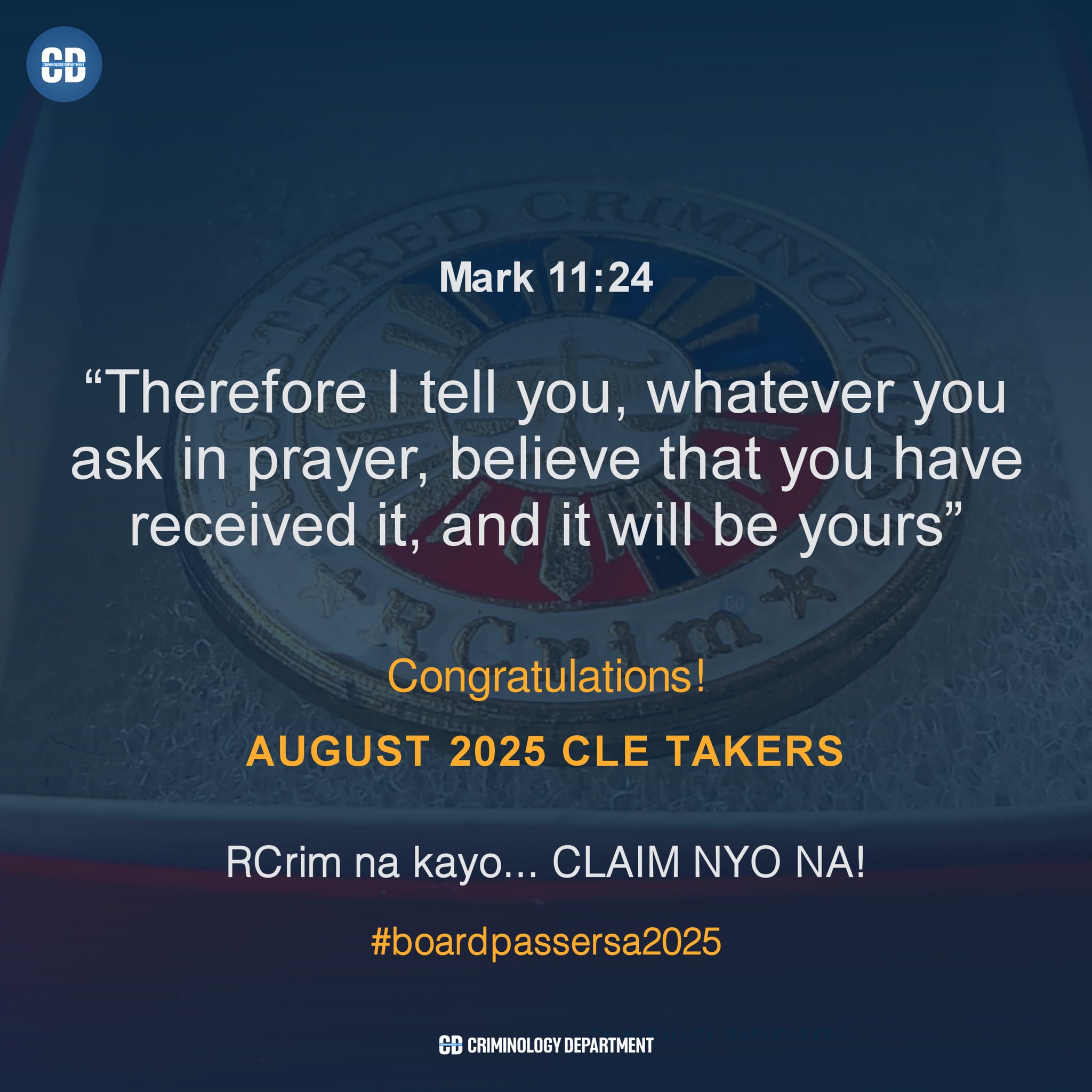 Criminology - Congratulations! 🎉 — AUGUST 2025 CLE TAKERS | RCrim na ...