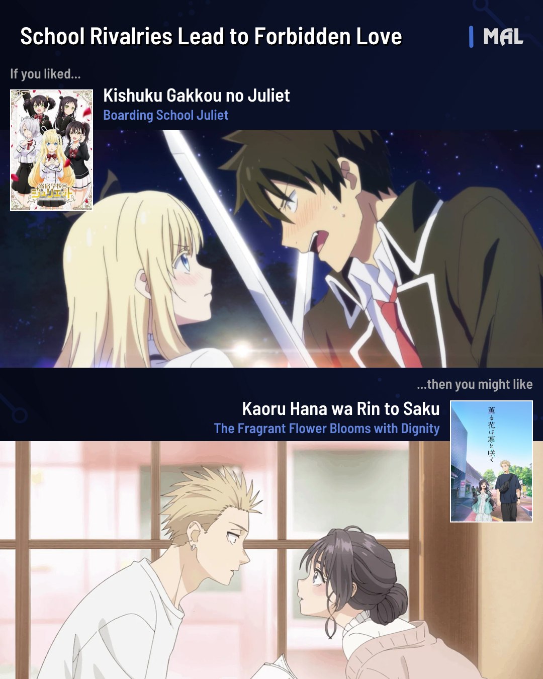 MyAnimeList.net - In a world full of rivalries, some people choose love ...