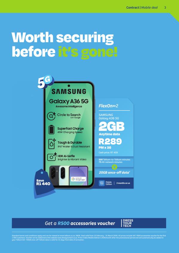 Telkom - ⚡ SAMSUNG 5G POWER FROM ONLY R289pm ⚡ Samsung reliability ...