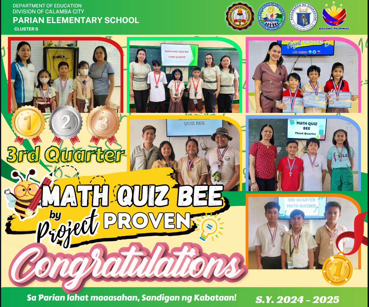 DepEd - Congratulations to the winners of the 3rd Quarter Math Quiz Bee ...