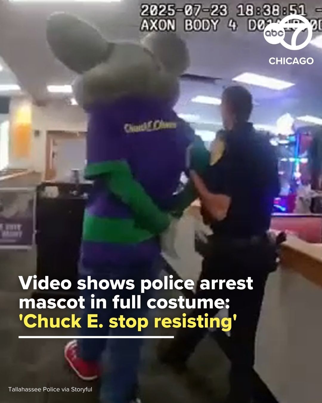 ABC - A Florida man working as a Chuck E. Cheese mascot was arrested ...