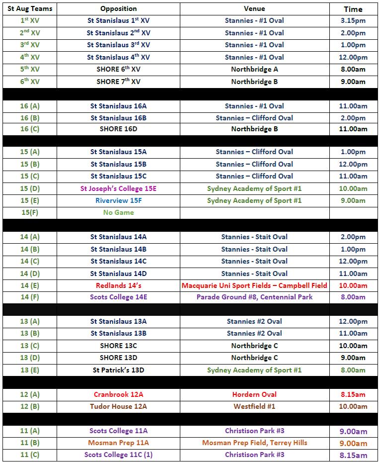 St - With the new competition format this year in Rugby, our boys ...