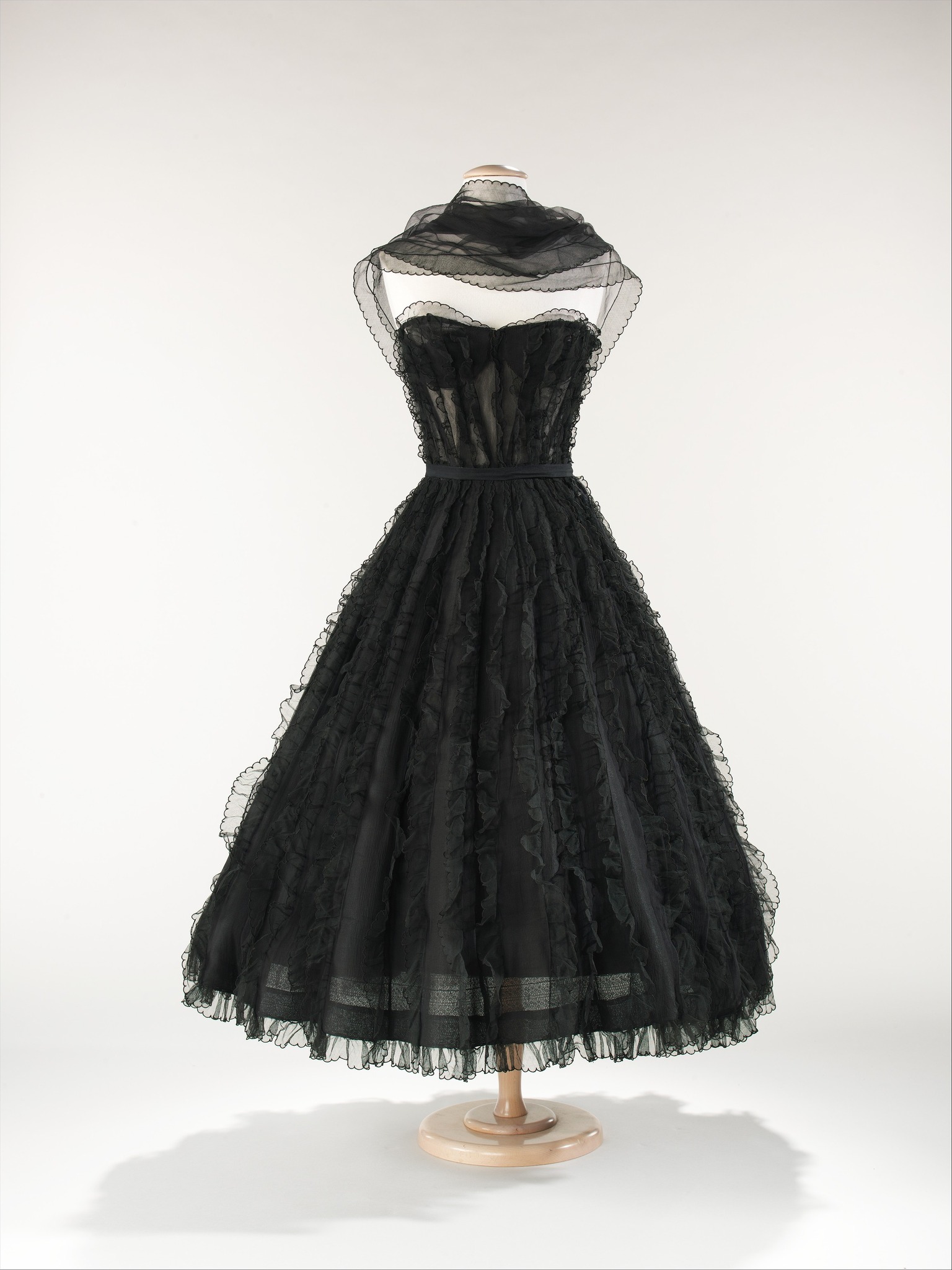 black dress off the shoulder cocktail Midnight Mystique Tulle Off-Shoulder Neoprene Size:X-small line Fabric wedding dresses with overskirt Orchid Mother of the