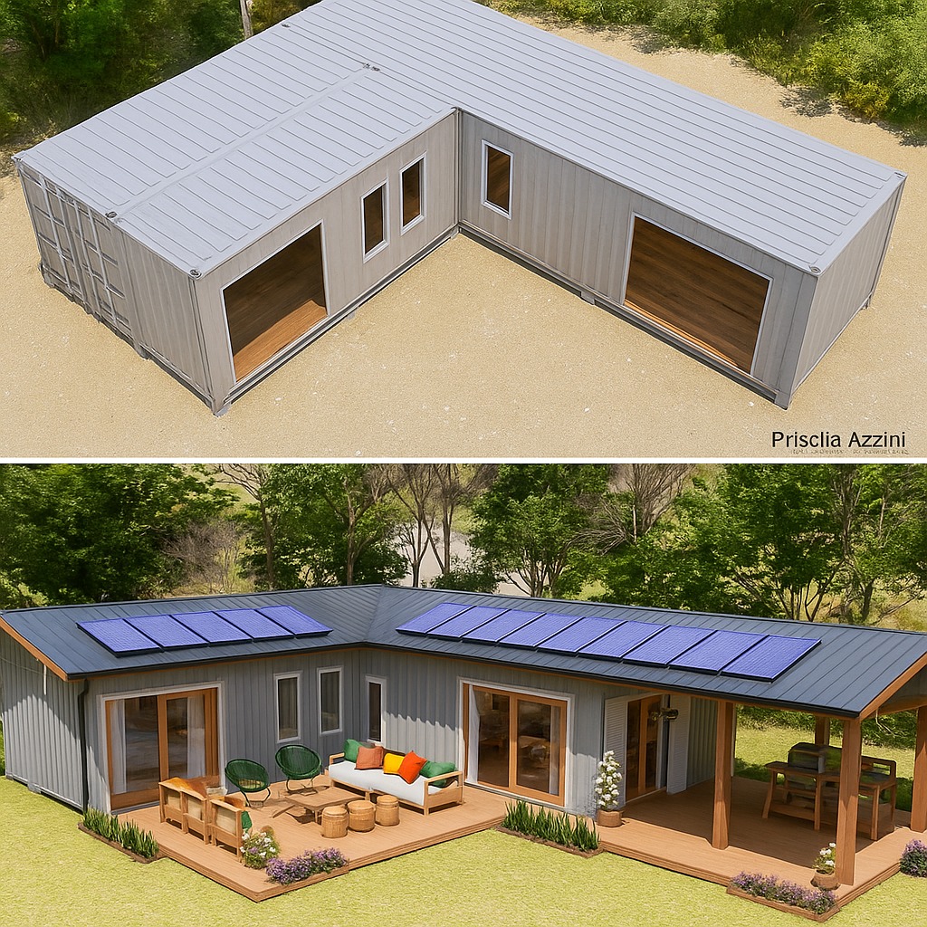 Shipping - Modern Shipping Container Home With Solar Roof & Outdoor ...