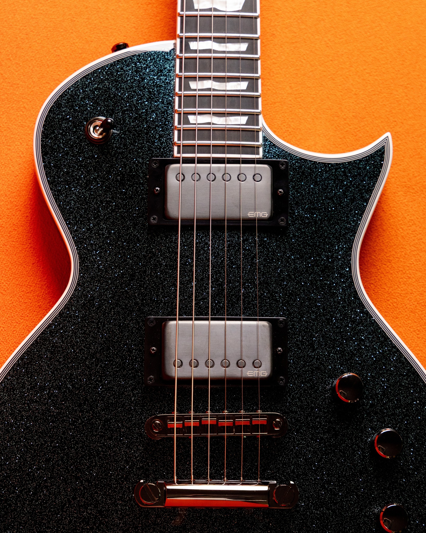 This ESP E-II Eclipse Electric Guitar comes packed with EMG 57TW 