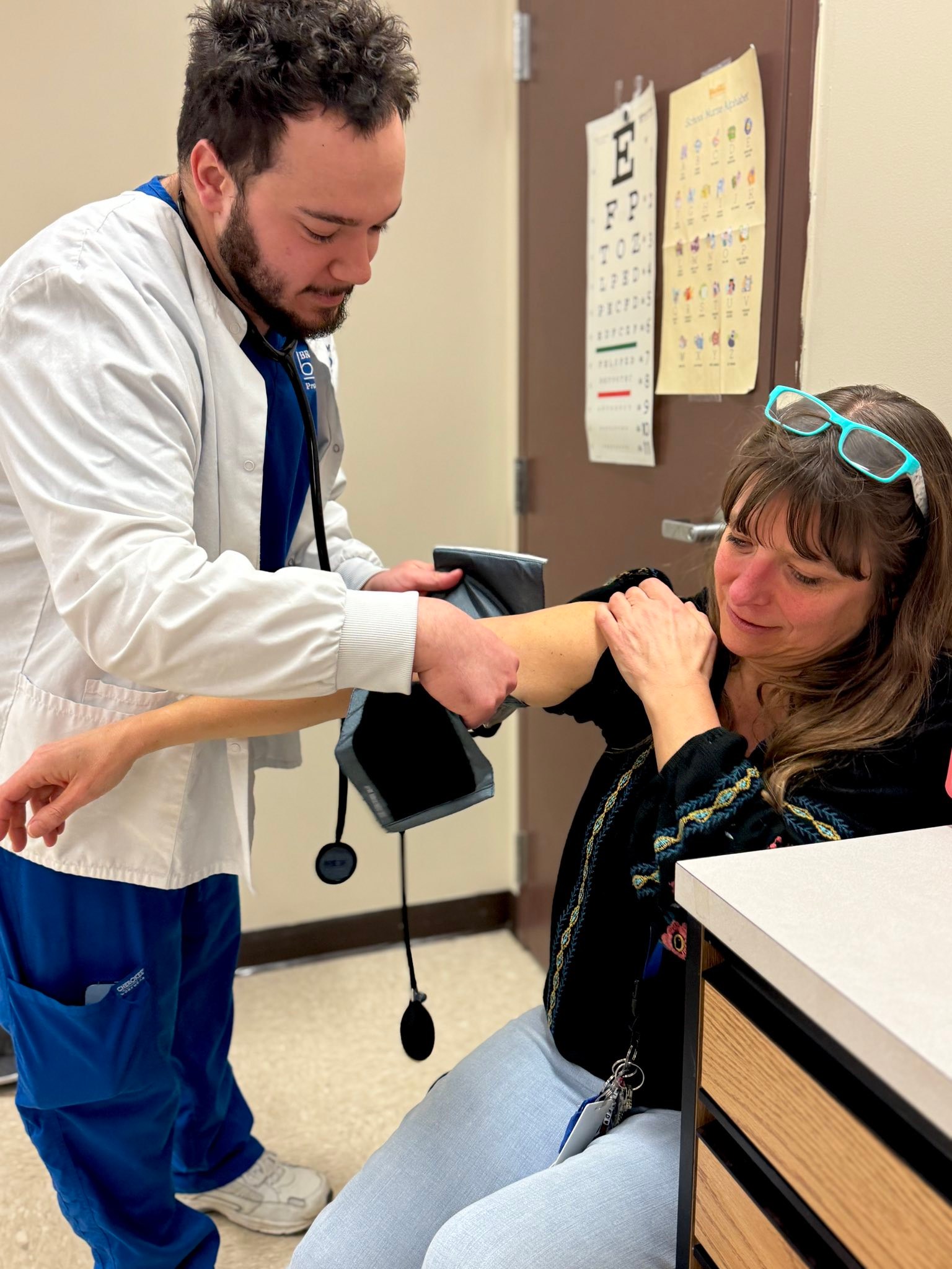 Lucas is a student in our Broome-Tioga BOCES LPN (Practical Nursing) program,  and this time of year, students are often spread throughout the community  during a phase called Alternative Clinical Experience. Today