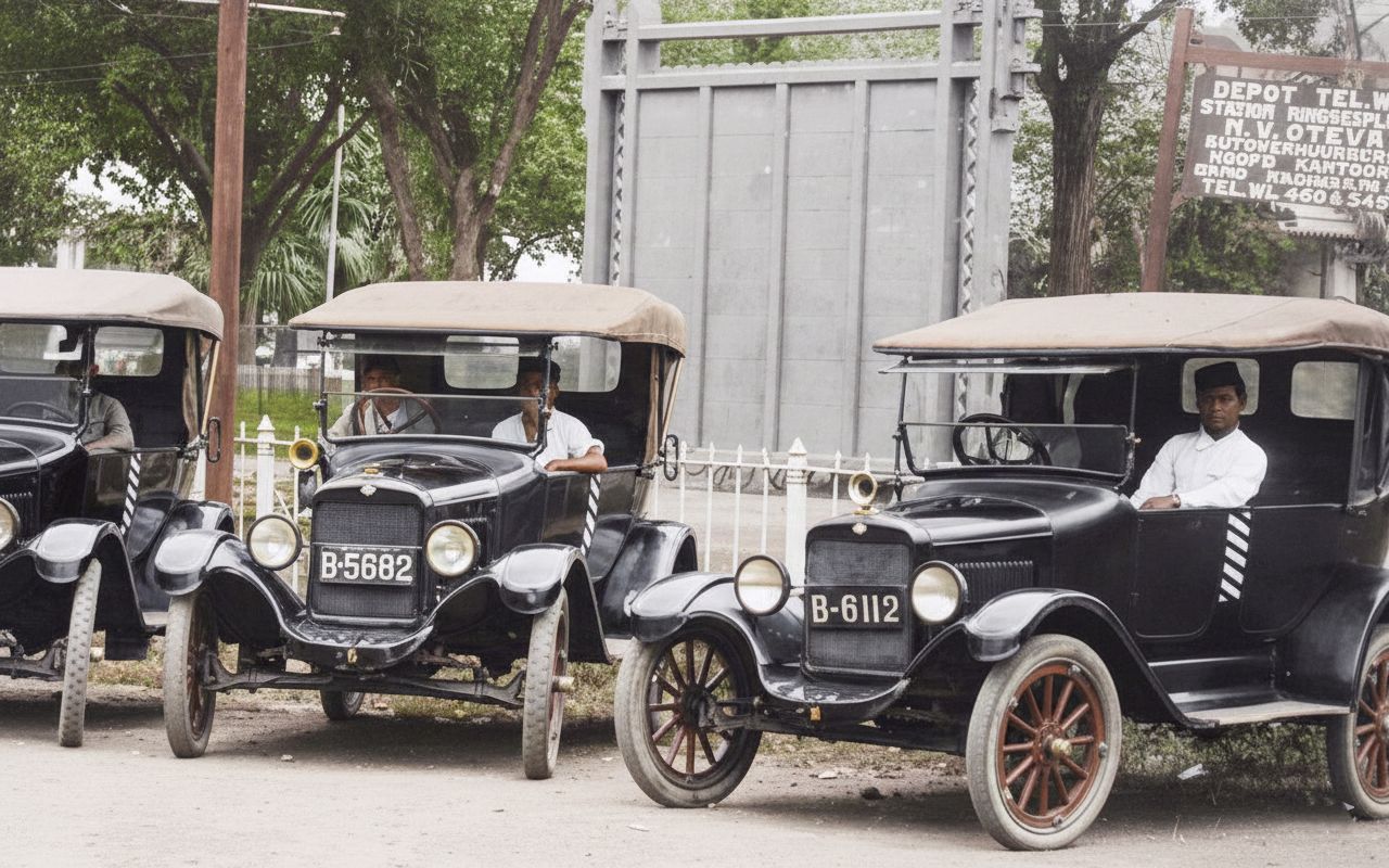 Roman - Mobil angkutan umum di Batavia tahun 1915. | Facebook