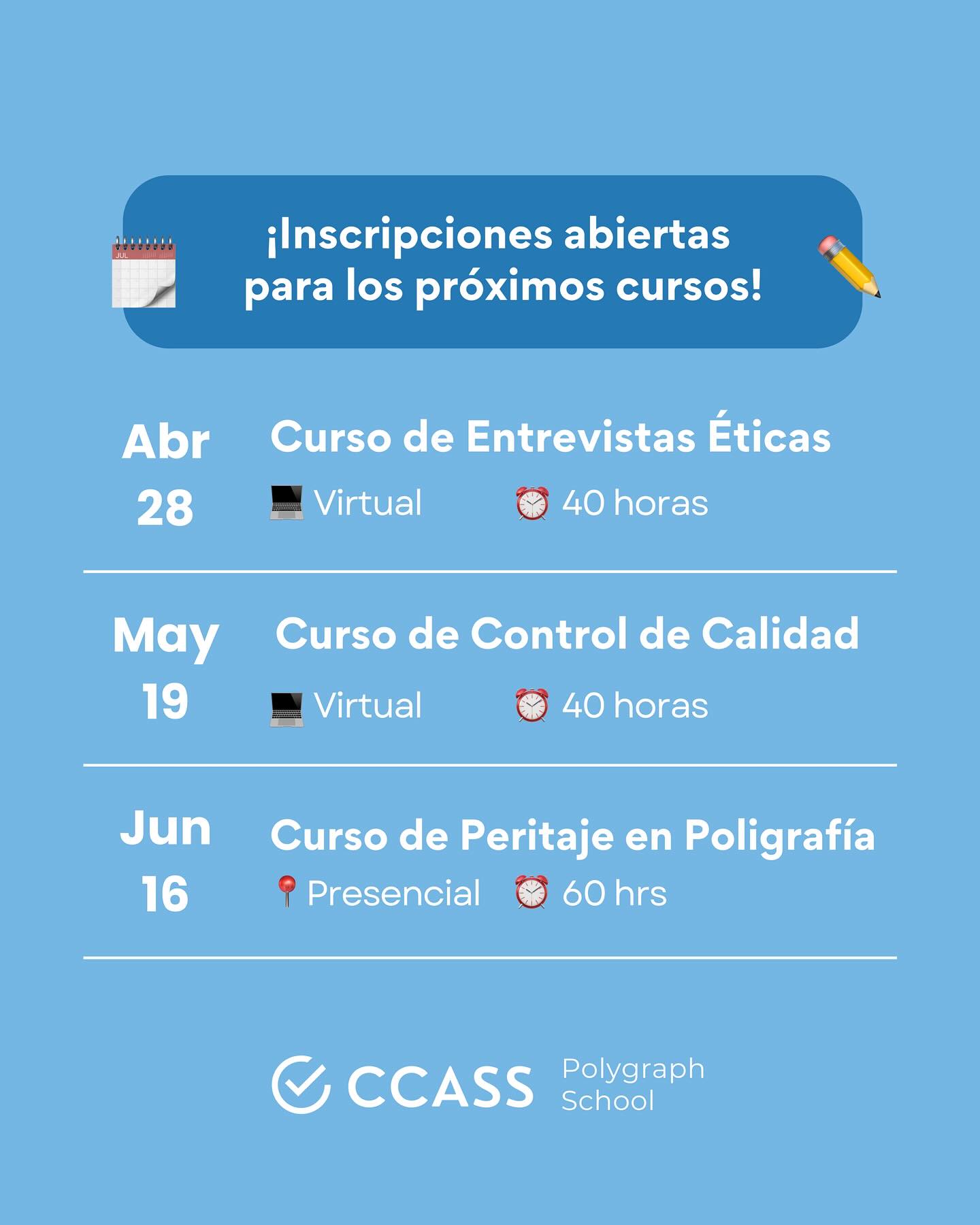 CCASS - 📢 CURSOS 2025 – ¡Fechas confirmadas! 📚 Aquí están las fechas ...