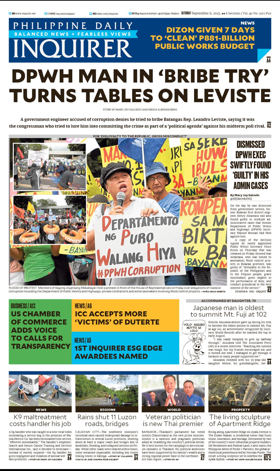 INQUIRER.net - Today's Inquirer front page (September 6,... | Facebook