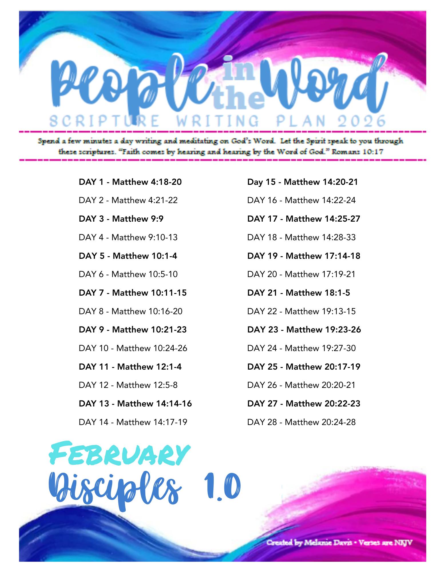 Scripture - FEBRUARY 2023 SCRIPTURE WRITING PLAN WORDS OF LIFE >>> LOVE ...