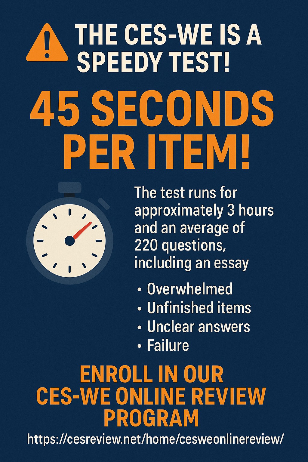 🚨 THE CES-WE IS A SPEEDY TEST! 🚨... - CES Exams Review Center | Facebook