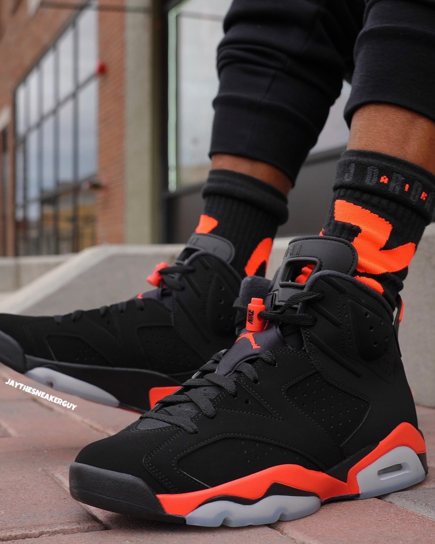 On-feet look at the Air Jordan 6 “Infrared Salesman” set for 