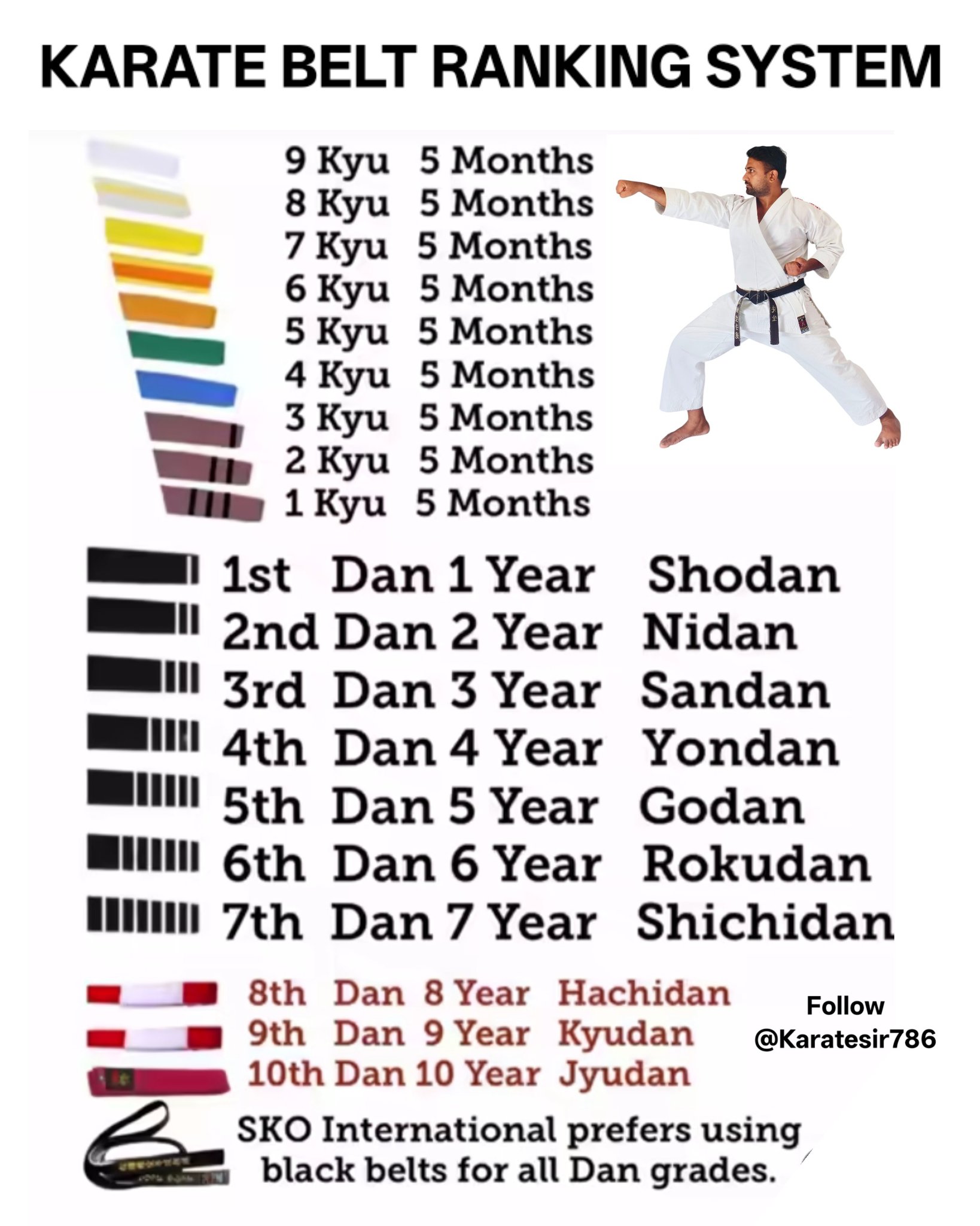 Ceinture Kyokushin Karate – Qualité Solide – Longueurs 260, 280, 300 Cm – Couleurs : Orange, Bleu, Jaune, Vert, Marron – Pour Enfants Et Adultes